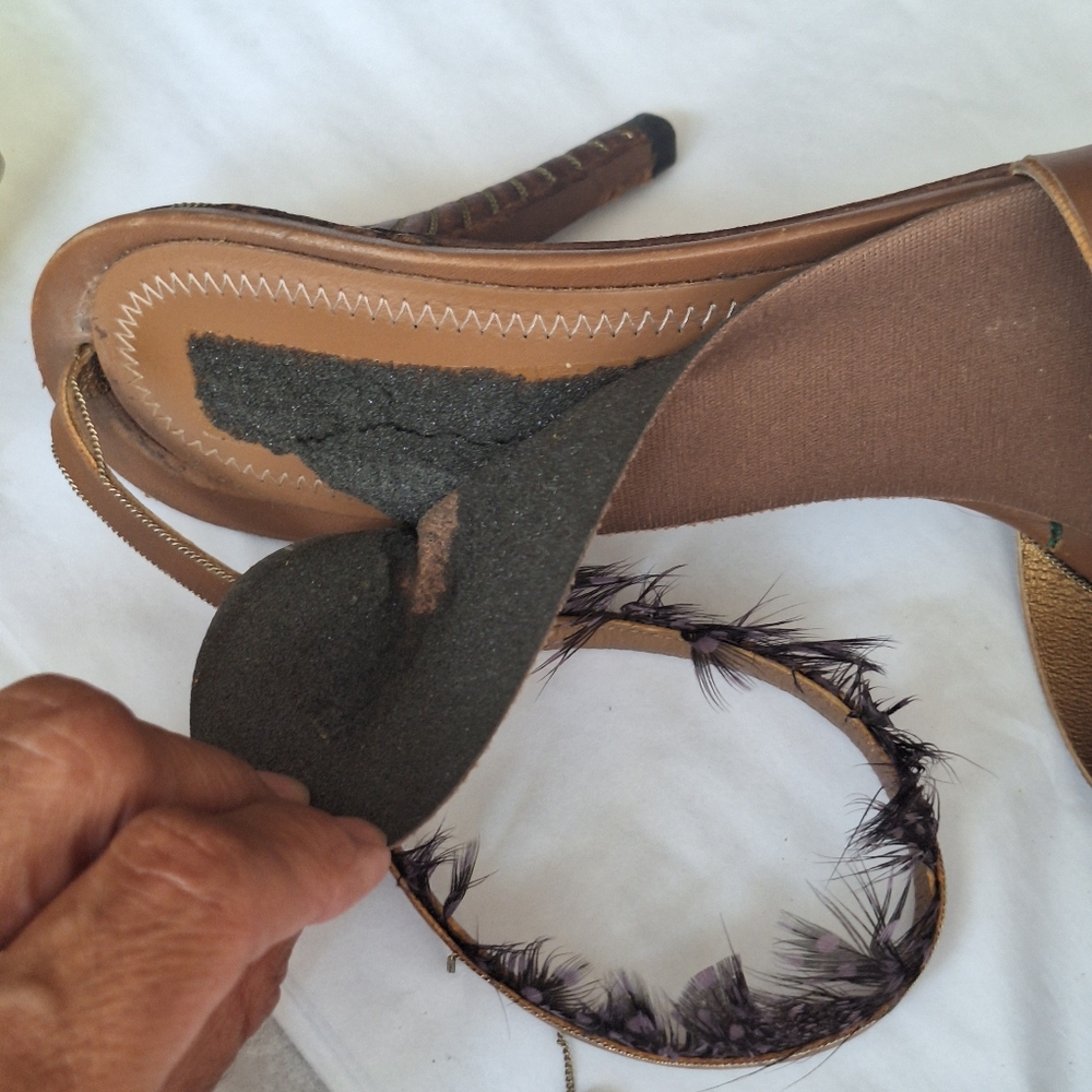 BOTTEGA VENETA TLC Tan Stiletto Heel Strappy Sandals Size 37/US 7 - Picture 14 of 14